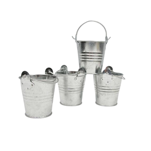 Mini Cubos Metálicos Galvanizados con Asas, Cubos de Lata Plateados Duraderos para Recuerdos de Fiesta, Macetas para Suculentas, Decoración de Bodas y Manualidades - Product Image 6