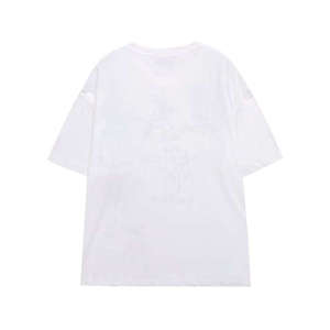 Unisex White Short Sleeve T-Shirt Hand Drawn Print Art Front Logo Summer Casual <b>Top</b> Adults Style Shirts - Product Image 2