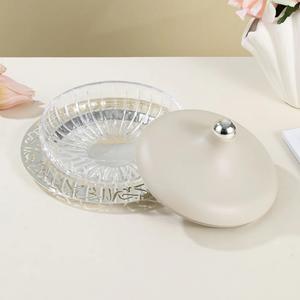 Islamic Decorative Food Warmer With <b>Glass</b> <b>Bowl</b> Arabic Calligraphy Metal Base Premium Home Dining <b>Serving</b> Dish For Ramadan Eid - Product Image 4