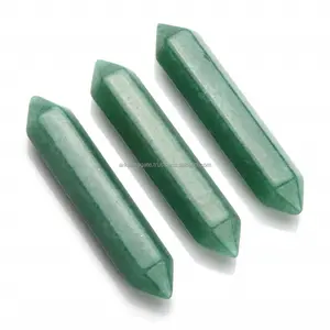 Wholesale Crystal Green Jade double Terminated pencil Gemstone hand polished chakra crystal healing Pencil for sale