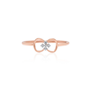 Anillo de diamante natural de corte brillante redondo de 0.03 ct, color HI, claridad VS SI, oro rosa, joyería fina, proveedor mayorista. - Product Image 3
