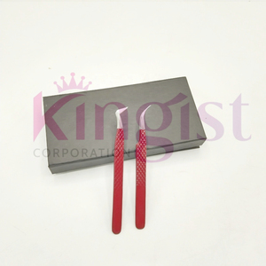 Pinzas de Fibra para Extensión de Pestañas Blancas y Moradas en Oferta, Aplicador de Pestañas Color Oro Rosa, Juego de 2 Pinzas para Extensión de Pestañas con Caja - Product Image 4