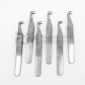 RMI Diamond Grip Stainless Steel Precision 10mm 90 Degree <b>Boot</b> Volume Eyelash Extension Tweezer Customized Full Polish - Product Image 5