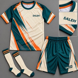 Conjunto de Uniforme de Fútbol Sublimado para Hombre, Transpirable, 100% Poliéster, Cuello Redondo, Manga Corta, Jersey y Pantalones Cortos, Kit de Fútbol de Verano - Product Image 4
