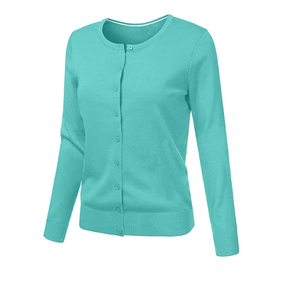 Cárdigan de punto transpirable de cuello alto, informal, largo, liso, antipilling, de alta calidad, a la moda, para invierno, más vendido - Product Image 3