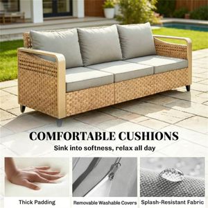 Sofá de Ratán para Exteriores, Muebles de Patio para Terraza y Balcón con un Atractivo y Elegante Diseño - Product Image 4