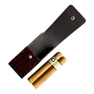 Estuche de cuero de diseño para cigarros con cortador incorporado, accesorio de lujo para cigarros modernos y coleccionistas, a la venta a un precio muy bajo. - Product Image 3