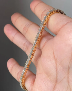 Luxury Lab Grown Diamond Baguette Tennis Bracelet IGI Certified Solid Gold Plated Slim Elegant Women's Jewelry for Gift & Party - Product Image 4