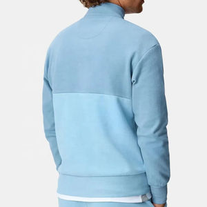 Men Stand Collar Quarter Zip Fleece Pullover Long Sleeve Sweatshirt Casual Solid Color Breathable Regular Fit Autumn Wear - Product Image 2