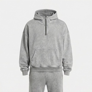 Sudaderas con Capucha Personalizadas para Hombre, Pantalones Deportivos Vintage Lavados al Ácido de Alta Calidad, Trajes Transpirables con Color Personalizado - Product Image 1