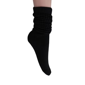 Women's Extra Long Cotton Blend Slouch Scrunch Socks Knee High 6 Pairs Fits Shoe Sizes 5-10 80s Retro Style - Product Image 3