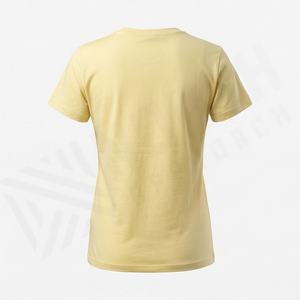 T-shirt décontracté pour femme, style tendance, haute qualité, col ras du cou, manches courtes, tissu satiné, vente en gros, vêtements de mode, couleur personnalisable - Product Image 2