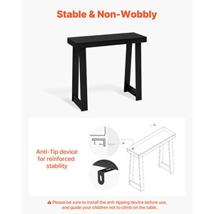 Consolle moderna in rovere da 36 pollici, stretta e lunga, con piano rettangolare in legno, ideale come tavolo d'ingresso o mobiletto di appoggio per divano - Product Image 6