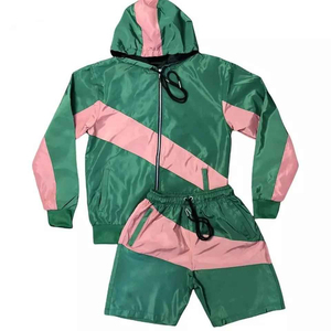 Custom Casual Solid Streetwear Premium <b>Summer</b> Eco-Friendly Breathable Windbreaker Blank Trouser Set 2-Piece 100% Elastic Waist - Product Image 4