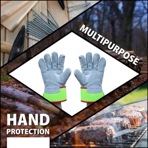 Guantes de Trabajo de Alta Visibilidad Reflect Pro Rigger, Guantes de Protección Industrial de Cuero Vacuno de Primera Calidad - Product Image 3