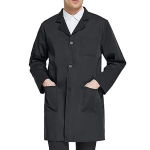 Batas de Laboratorio de Algodón 100% para Hospital, Uniformes Médicos para Hombres y Mujeres, Batas de Laboratorio Negras Unisex, Uniformes de Enfermería y Farmacia para Hombres - Product Image 2