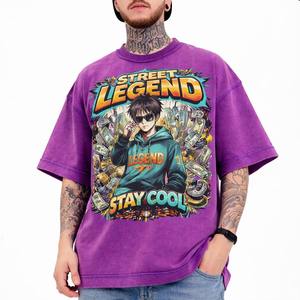 Camiseta de Manga Corta con Estampado Vintage, Estilo Urbano, Diseño Gráfico, Color Negro, Hip Hop, Personalizable, Transpirable - Product Image 3