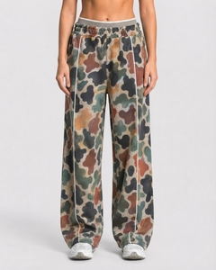 Pantalon de jogging camouflage oversize pour femme – Streetwear décontracté en molleton de coton premium – Vente en gros - Product Image 1