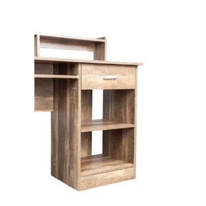 Bureau d'ordinateur moderne en aggloméré brun 110x50x95cm à 2 niveaux avec 1 tiroir - Product Image 5