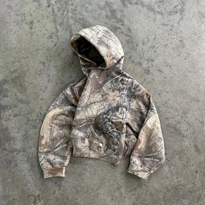 Zip up Hoodie Heavyweight Hunting Camo Hoodie Custom Streetwear Hoddie All Over Digital Real Tree Printed Camouflage Hoodie Men - Product Image 2