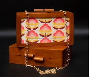 Bolso de mano de noche de madera Vintage clásico, bolso de moda para bodas y fiestas, bolso de fiesta nupcial al por mayor - Product Image 1