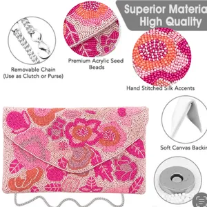 กระเป๋าคลัทช์ประดับลูกปัด ดีไซน์เนอร์ ราคาประหยัด ทำมือ กระเป๋าถือสำหรับผู้หญิง สำหรับงานแต่งงาน งานปาร์ตี้ และโอกาสทั่วไป โดย M/S SHAAD HANDICRAFTS - Product Image 3