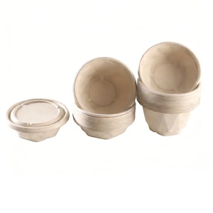 Compostable Disposable Bagasse Diamond Bowl for Restaurant Takeaway 24oz <b>Lid</b> Biodegradable for Hot and Cold Foods Cloud Kitchen - Product Image 4