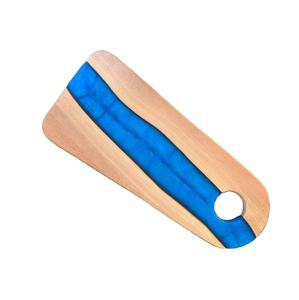 Plateau de service en résine et en bois d'acacia robuste et pratique plateau rond en bois naturel noyer planches à charcuterie - Product Image 2