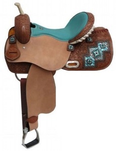 Selle de cheval western professionnelle haut de gamme en cuir véritable avec arceau en bois pour l'équitation tout-terrain - Product Image 2