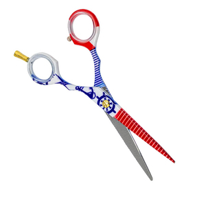 Professional Damascus Hair Scissors Stainless Steel Sharp Blade <b>Long</b> <b>Handle</b> Right Handed Barber <b>Shears</b> for Hair Cutting - Product Image 2
