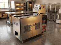 Presse à roti motorisée industrielle, machine à tortillas robuste, corps en métal antirouille, dimensions réglables, 600 pièces/heure
