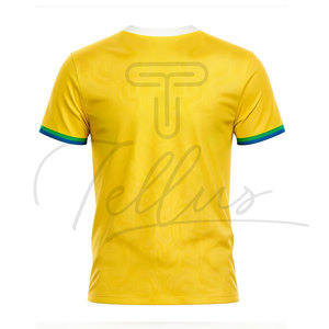 Camiseta de Fútbol Personalizada a Rayas Rojas y Negras, Cuello en V, Manga Corta, Transpirable, de Poliéster, Unisex, para Adultos, con Estampado Sublimado - Product Image 3