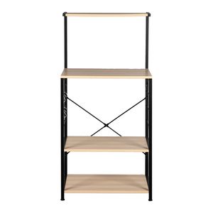 Scaffale da Cucina a 4 Ripiani in Legno Marrone, Espositore per Cucina - Product Image 3