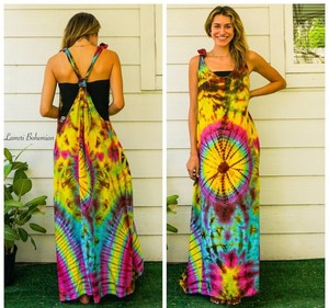 Elegante Vestido Maxi Moderno 100% Algodón con Estampado Tie-Dye, Ropa Casual de Verano para la Noche, Diseño Sólido con Botones, Venta al Por Mayor - Product Image 2