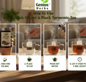 Natural Black Ginger Black Turmeric <b>Tea</b> for Detox Energy Wellness Immunity Support Premium Herbal Blend Export Grade - Product Image 3