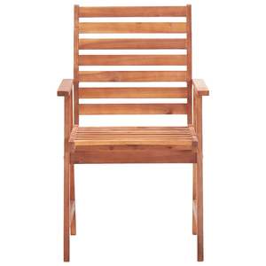 Juego de 2 muebles de patio para exteriores, silla de madera natural con cojines rojos - Product Image 4