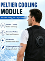 Gilet de refroidissement Peltier à semi-conducteurs, refroidisseur corporel à air 20 ℃   Différence de température pour les travaux de construction en extérieur en été