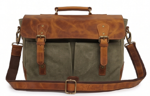 Vintage Genuine <b>Leather</b> Sling Bag Messenger Laptop <b>Briefcase</b> Office Satchel Business Travel Fashion Luxury 15x4x11 Inch Buckle - Product Image 4