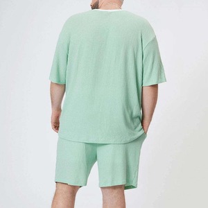 Quick Apparels Men's Summer Quick Dry 100% Cotton Streetwear Athletic <b>Set</b> Breathable <b>Mesh</b> Short Sleeve T-Shirt Shorts Sports - Product Image 3