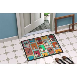 Bleu Merle Sheltie paillasson antidérapant lavable intérieur extérieur tapis 24H X 36W Lots pour entrée de porte d'entrée - Product Image 4