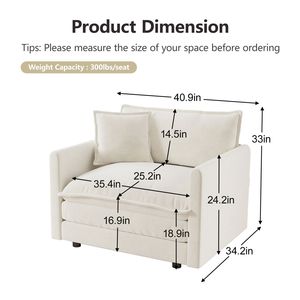 Set Divano Moderno a 3 Pezzi per Soggiorno 1+ Divano Sezionale Imbottito con Seduta Profonda per Appartamento 1+ - Product Image 6