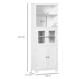 63\" White 4-Door <b>Pantry</b> Storage <b>Kitchen</b> Hutch Cabinet with Adjustable Shelf Dining Room Organizer - Product Image 3