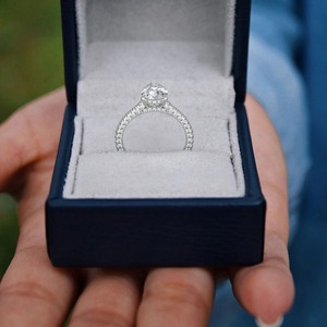 IGI Certified 2CT Pear Cut Lab Grown Diamond <b>Ring</b> 18K White Gold | Luxury Bridal Engagement <b>Ring</b> | Pave Band Wholesale Manufac - Product Image 5