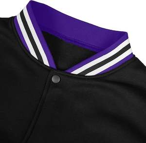 แจ็คเก็ตเบสบอลวาร์ซิตี้ฤดูหนาวสำหรับผู้ชาย OEM รุ่นใหม่ คอตั้ง เสื้อโค้ทขนสัตว์ลำลอง แจ็คเก็ตเลตเตอร์แมน ปักลายการ์ตูน XS ODM - Product Image 3