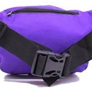 Unisex Purple Nylon Waist Bag With Zipper Closure For Daily Use - Product Image 2