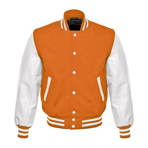 Veste universitaire en laine et cuir de la collection Signature avec finitions et détails haut de gamme, service OEM disponible - Product Image 1