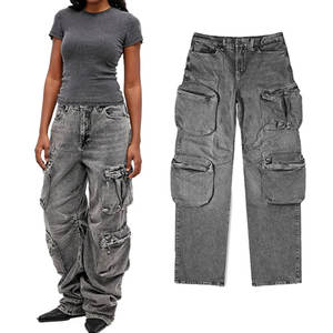 Jeans de Mujer, Estilo Nuevo, Pantalones Rectos, Color Puro, Tendencia de Moda, Pantalones Largos Holgados, Jeans de Pierna Ancha de Estilo Urbano - Product Image 1