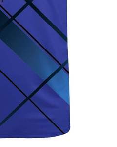 Camiseta Polo Azul Rey Personalizada para Hombre, Manga Corta, Estampado Geométrico, Poliéster y Algodón Piqué, Ropa Deportiva Casual para Golf - Product Image 5