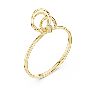 Anillo Clásico Minimalista de Oro Amarillo Sólido de 14k con Diamantes Cultivados en Laboratorio de Corte Redondo, Anillo de Boda Clásico, Regalo para Ella - Product Image 1