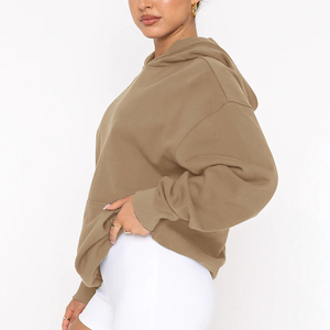 Sweat-shirts oversize pour femmes en tissu polaire 100 % coton de qualité supérieure, matière respirante, logo personnalisé. - Product Image 4